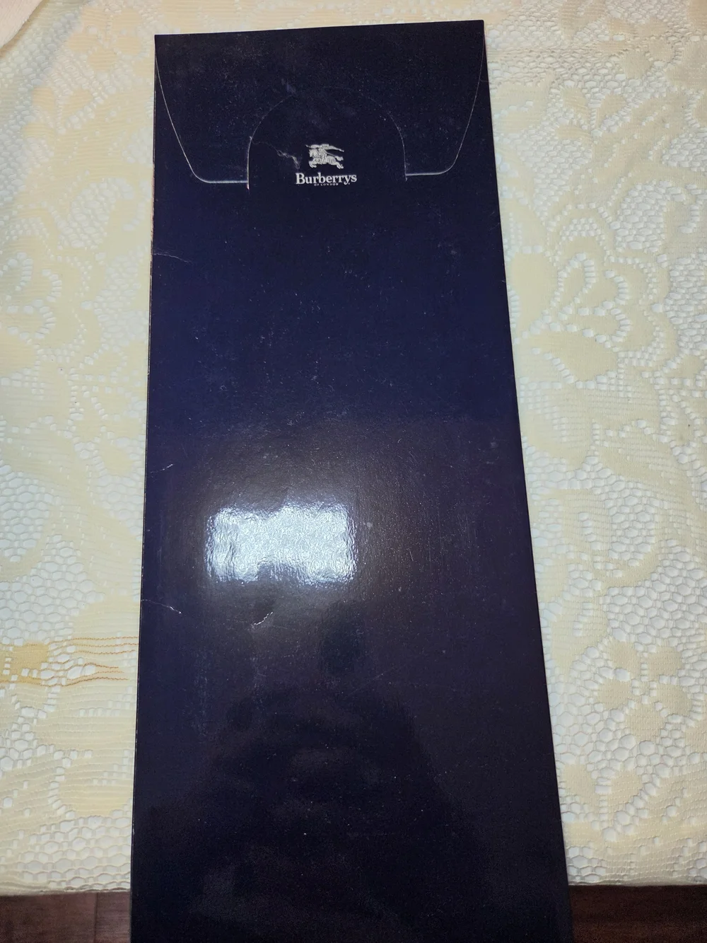 Burberrys Navy Blue Gift Box with White Logo